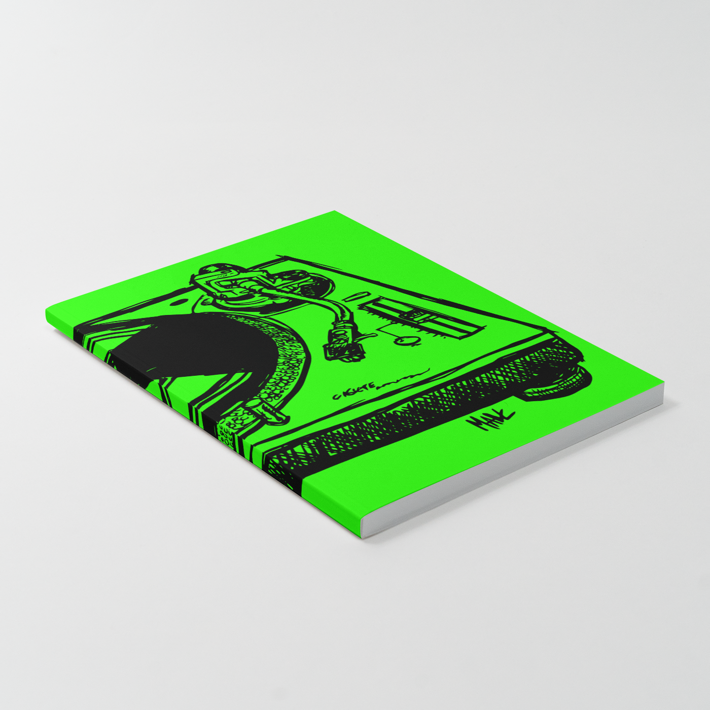 Turntable Green Journal/Notebook