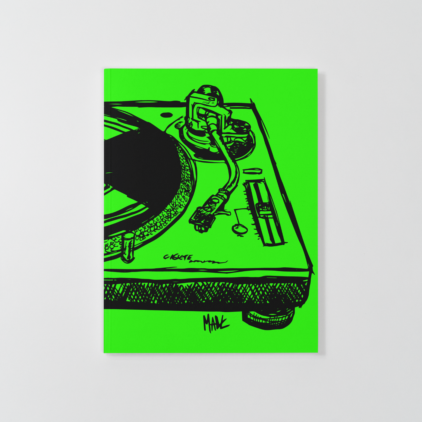 Turntable Green Journal/Notebook