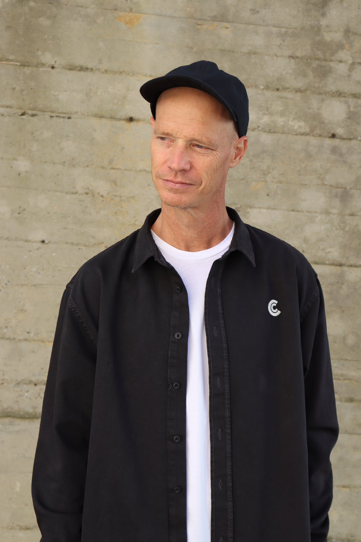Almost Black Worker Shirt with White C Logo