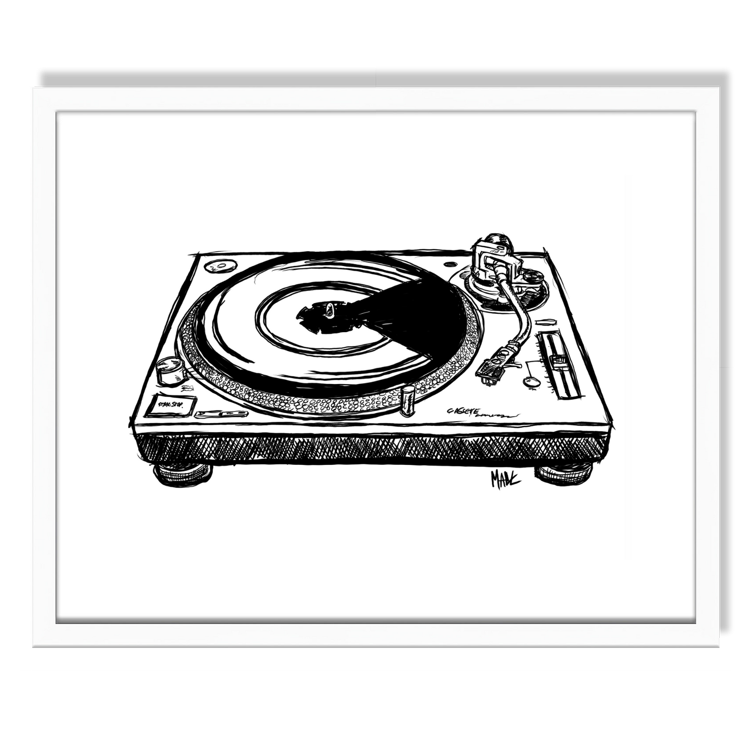 Turntable Framed Art Print