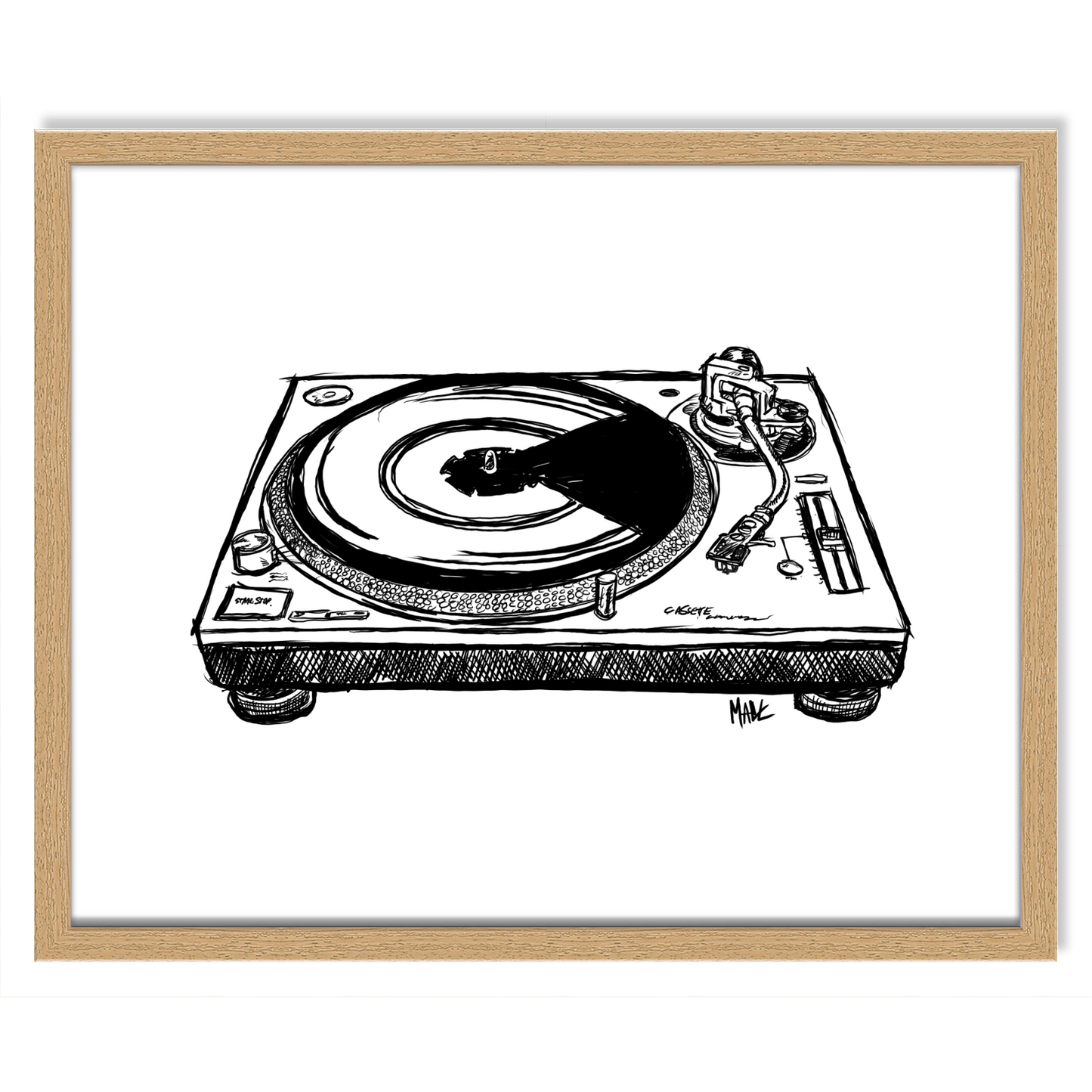 Turntable Framed Art Print