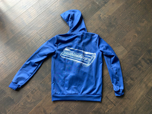 Keyboard Blue Unisex Zip Hoodie