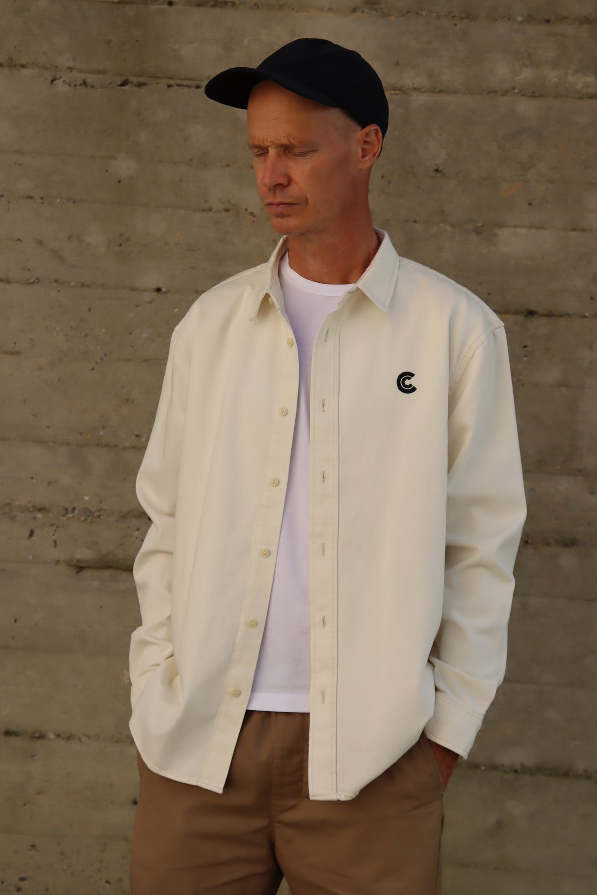 Natural Worker Shirt with Black C Logo