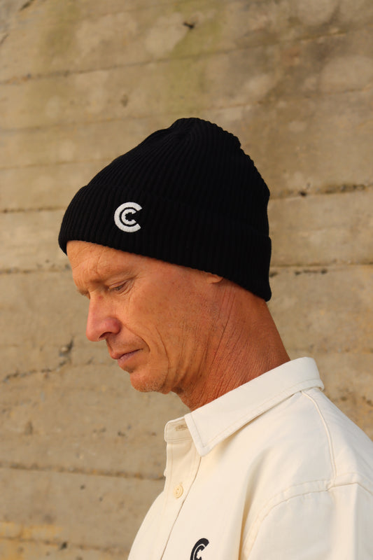 Fishing Beanie Black - C Logo Embroidery