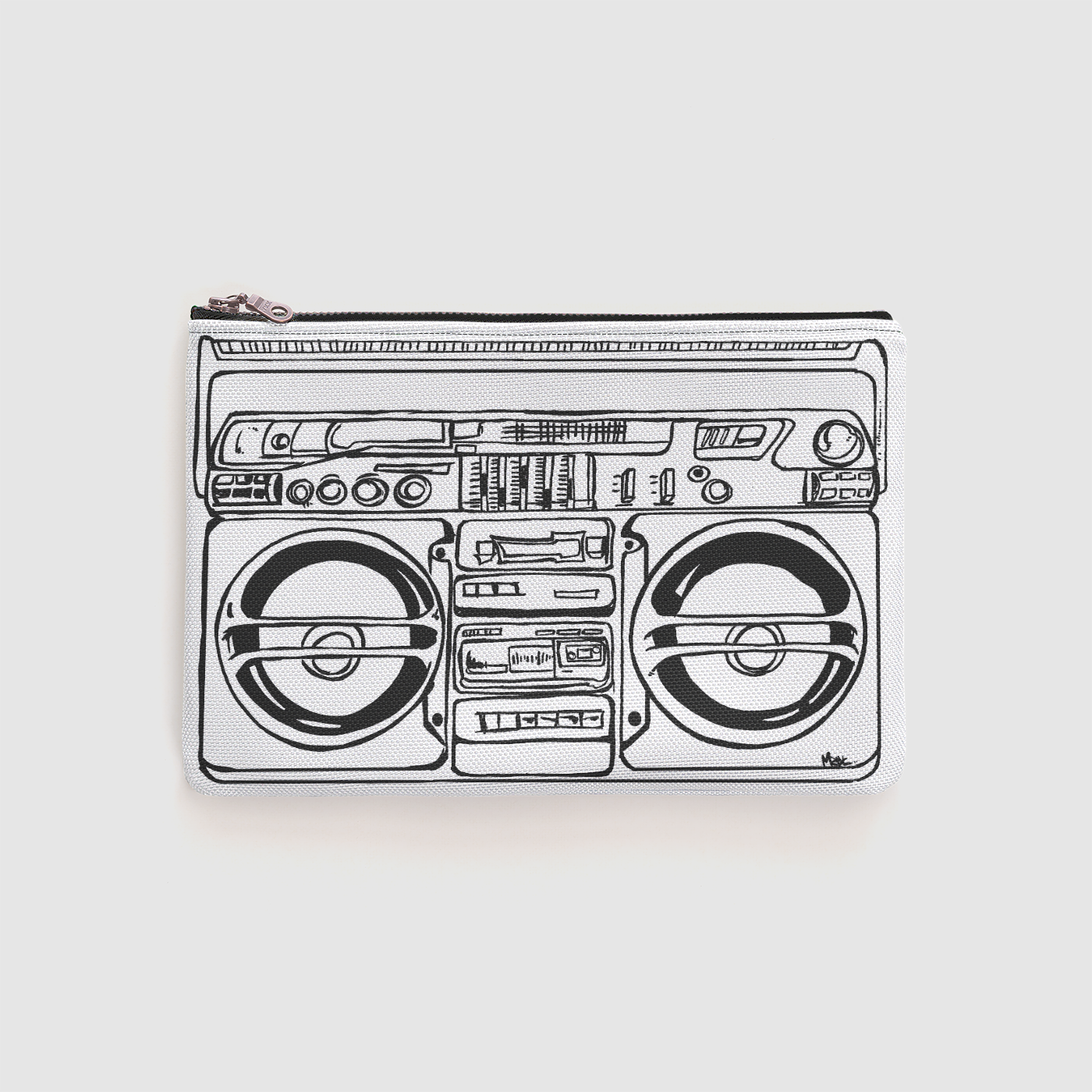 Boombox 2 sided Zipper Pouch